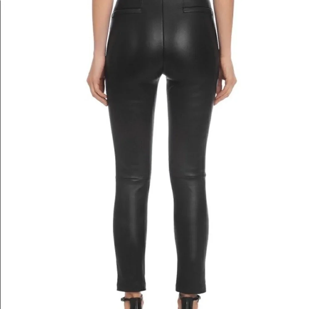 New Bagatelle City Stretch 100% Leather High Waisted Brown Leggings Pants NWT XS